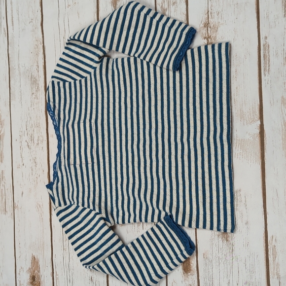 Boden Teal/White Pointelle Shirt 3/4Y - Picture 6 of 6